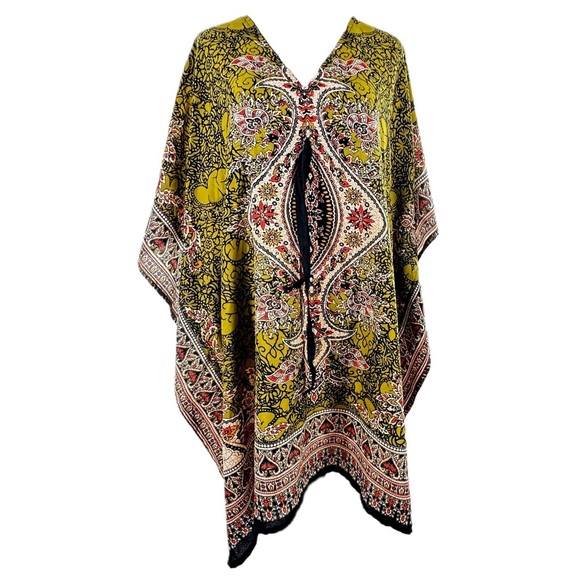 Womens bohemian coverup moo moo multicolored v-neck tropical Resortwear cruise - Picture 10 of 10